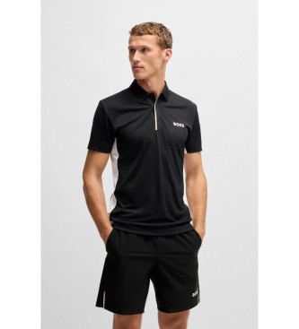 BOSS Sportowa koszulka polo Paddy slim fit z ochroną UV, czarna