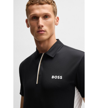 BOSS Športna polo majica Paddy slim fit z UV zaščito črna