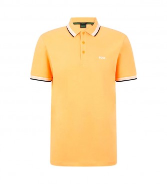 BOSS Logotipo de camisa pólo curvo laranja