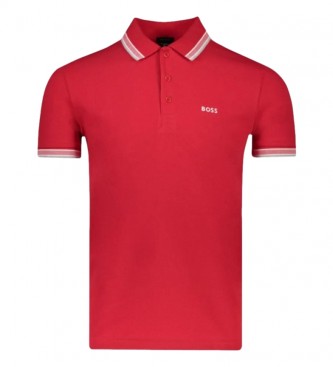 BOSS Red curved logo polo shirt