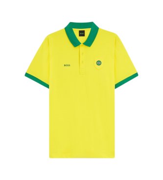 BOSS Paddy polotr�ja med gula flaggdetaljer