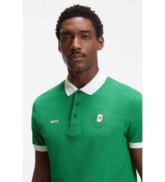 BOSS Paddy polotr�ja med gr�na flaggdetaljer