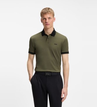 BOSS Polo Paule verde-oliva