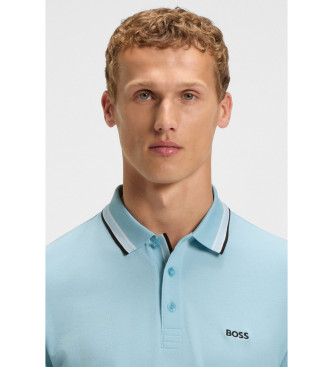 BOSS Polo in plissettato blu