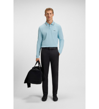 BOSS Polo in plissettato blu