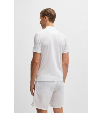 BOSS Sportliches, schmal geschnittenes Poloshirt aus Super-Stretch-Mesh Pariq wei