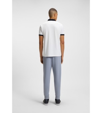BOSS Polo absorbant en coton piqu extensible blanc
