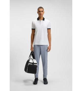 BOSS Polo absorbant en coton piqu extensible blanc