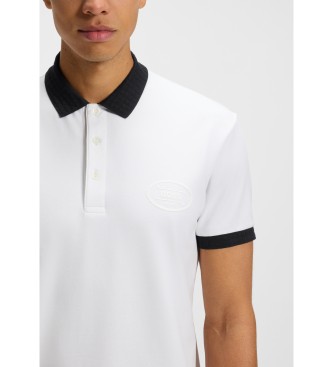 BOSS Polo absorbant en coton piqu extensible blanc