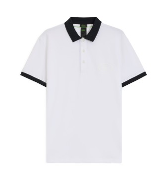 BOSS Polo absorbant en coton piqu extensible blanc