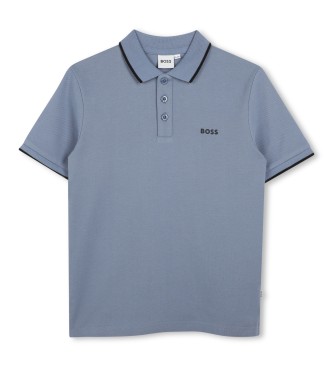 BOSS Polo  manches courtes bleu-gris