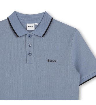 BOSS Polo  manches courtes bleu-gris