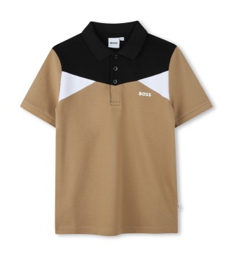 BOSS Polo de manga corta marrn