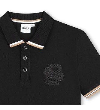 BOSS Polo de manga corta negro