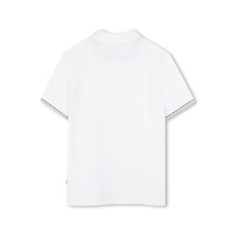 BOSS Polo en piqu blanc