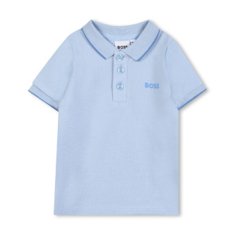 BOSS Blauw piqu poloshirt