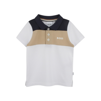 BOSS Polo in piqu bianco