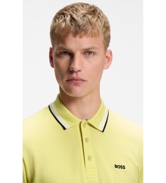 BOSS Polo Paddy de piqué de algodón amarillo