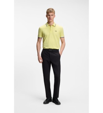 BOSS Polo Paddy de piqué de algodón amarillo