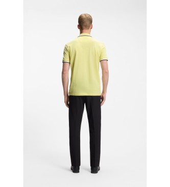 BOSS Polo Paddy de piqué de algodón amarillo