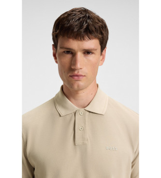 BOSS Beżowa koszulka polo Prime