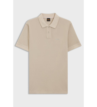 BOSS Beżowa koszulka polo Prime