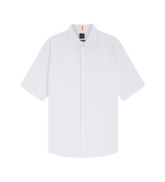 BOSS Regular Fit Oxford-skjorte i bomuld hvid