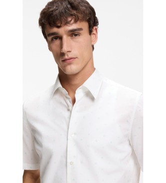 BOSS Chemise Regular Fit popeline blanche imprim�e