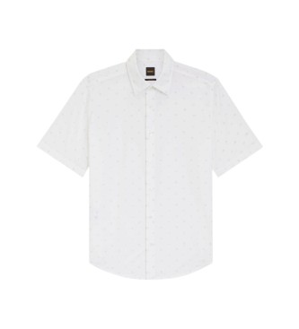 BOSS Chemise Regular Fit popeline blanche imprim�e