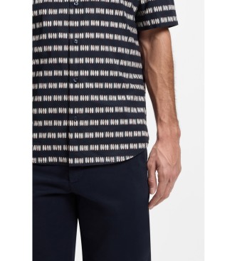 BOSS Chemise Coupe r�guli�re popeline imprim�e marine