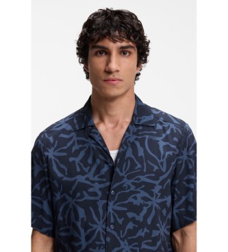 BOSS Chemise � coupe r�guli�re avec imprim� marine