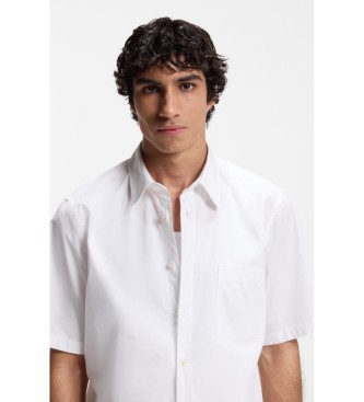 BOSS Regular Fit Poplin Overhemd wit