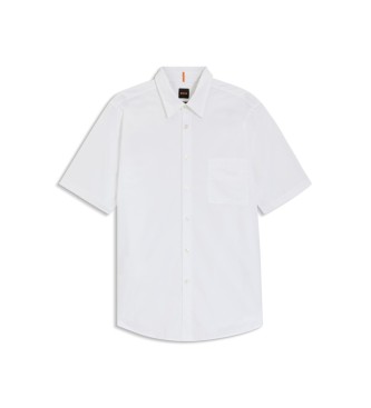 BOSS Regular Fit Poplin Overhemd wit