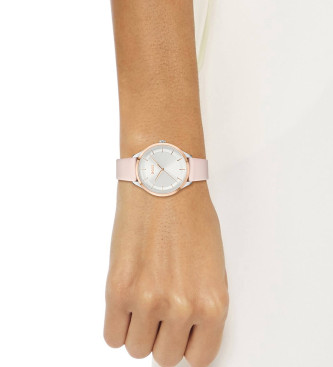 BOSS Montre analogique avec bracelet en cuir Pura silver white