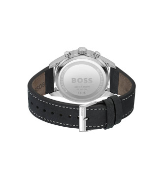 BOSS Analogue Watch with Leather Strap View Black