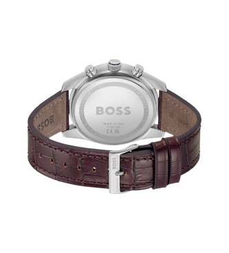 BOSS Chronographenuhr mit Lederarmband Skytraveller marine