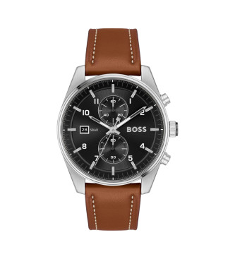 BOSS Chronographenuhr mit Lederband Skytraveller   schwarz