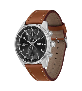 BOSS Chronographenuhr mit Lederband Skytraveller   schwarz