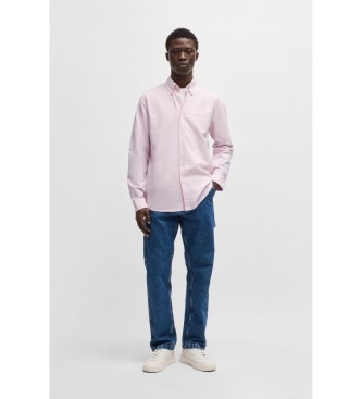 BOSS Regular Fit Oxford-skjorte pink