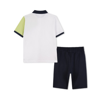 BOSS White polo shirt and shorts set, navy