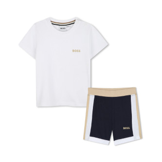 BOSS Set med T-shirt och shorts vit, marinbl