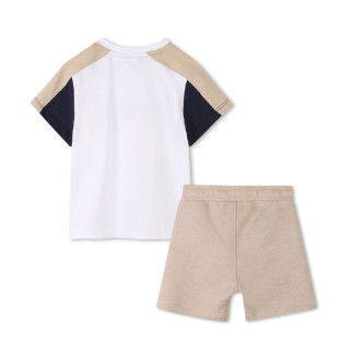 BOSS Conjunto de shorts y camiseta blanco, marrn