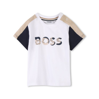 BOSS St med shorts og T-shirt, hvid, brun