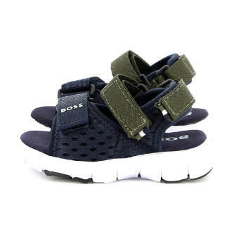 BOSS Sandalen met kruisbandjes marine