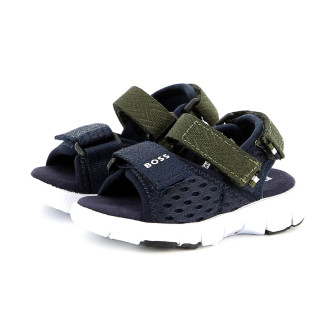 BOSS Sandals with cross straps navy