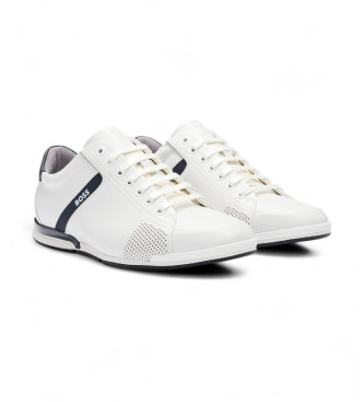 BOSS Chaussures Saturn en cuir blanc