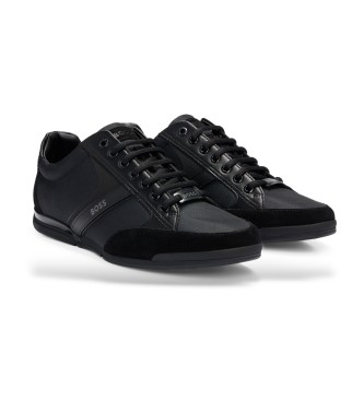 BOSS Saturno Sapatos de couro Lowp preto