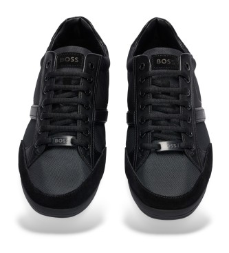 BOSS Saturno Sapatos de couro Lowp preto