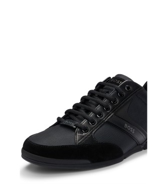 BOSS Sneaker Saturn Lowp in pelle nera