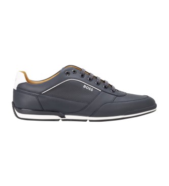 BOSS Leather Sneakers Saturn navy